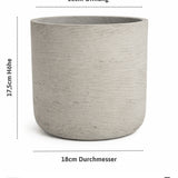 Charlie Grey Washed 3-piece set of planter pots by Pottery Pots in textured grey concrete finish.