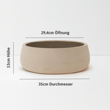 Pflanzschale Eileen Terrakotta Größe L – Maße: Ø 35 cm, Öffnung Ø 29,4 cm, Höhe 13 cm