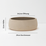 Pflanzschale Eileen Terrakotta Größe M – Maße: Ø 29 cm, Öffnung Ø 24,2 cm, Höhe 11 cm