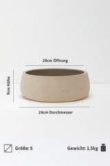 Pflanzschale Eileen Terrakotta Größe S – Maße: Ø 24 cm, Öffnung Ø 20 cm, Höhe 9 cm