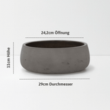 Pflanzschale Eileen Mocha Größe M – Maße: Ø 29 cm, Öffnung Ø 24,2 cm, Höhe 11 cm