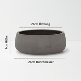 Pflanzschale Eileen Mocha Größe S – Maße: Ø 24 cm, Öffnung Ø 20 cm, Höhe 9 cm