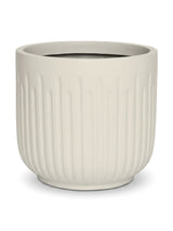 Blumentopf Arcus Seidenweiß aus Fiberglas – freigestellt