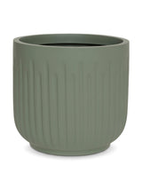 Blumentopf Arcus Salbeigrün aus Fiberglas – freigestellt