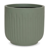 Blumentopf Arcus Salbeigrün aus Fiberglas – freigestellt
