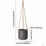 Blumenampel Charlie Schwarz Größe XS – Maße: Ø 12 cm, Öffnung Ø 10,4 cm, Höhe 11,5 cm