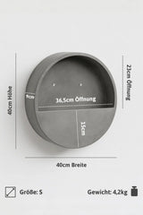 Wandpflanzschale Hanging Wally Grau Größe S – Maße: Ø 40 cm, Höhe 9 cm