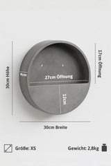 Wandpflanzschale Hanging Wally Grau Größe XS – Maße: Ø 30 cm, Höhe 9 cm