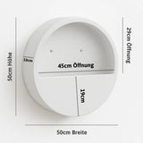 Wandpflanzschale Hanging Wally Hochglanz Weiß Größe M – Maße: Ø 50 cm, Öffnung Ø 49,4 cm, Höhe 10 cm