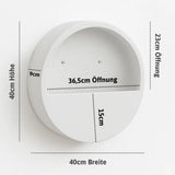 Wandpflanzschale Hanging Wally Hochglanz Weiß Größe S – Maße: Ø 40 cm, Öffnung Ø 39,4 cm, Höhe 9 cm