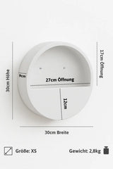 Wandpflanzschale Hanging Wally Hochglanz Weiß Größe XS – Maße: Ø 30 cm, Öffnung Ø 29,4 cm, Höhe 9 cm