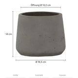 Übertopf Patt Mocha Größe M – Maße: Ø 16,5 cm, Öffnung Ø 13,2 cm, Höhe 14 cm