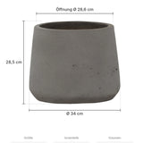 Übertopf Patt Mocha Größe XXL – Maße: Ø 34 cm, Öffnung Ø 28,6 cm, Höhe 28,5 cm