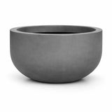 Jumbo City Bowl in gray fiberstone by Pottery Pots, showcasing a modern planter with a sleek design.