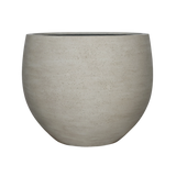 Jumbo grey washed orb planter by Pottery Pots, showcasing a round shape with a textured finish.