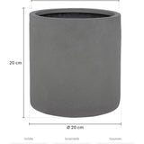 Übertopf Mini Max Grau Größe M – Maße: Ø 20 cm, Öffnung Ø 19 cm, Höhe 20 cm