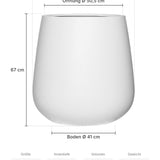 Pflanzkübel Pax Matt Weiß Größe XL – Maße: Ø 66 cm, Öffnung Ø 50,5 cm, Boden Ø 41 cm, Höhe 67 cm