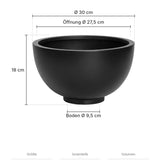 Pflanzschale Peter Schwarz Größe M – Maße: Ø 30 cm, Öffnung Ø 27,5 cm, Boden Ø 9,5 cm, Höhe 18 cm