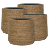 4x Patt Straw Grass handgewebter Pflanzkorb M