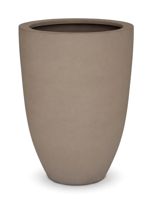 Hoher Pflanzkübel Ben Taupe aus Fiberstone