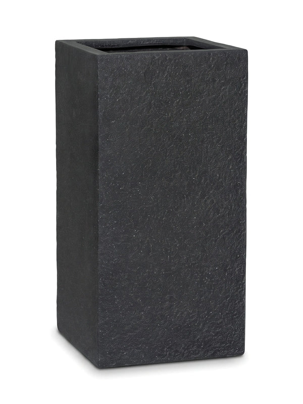 Pflanzsäule Bouvy Schwarz in Granit-Optik