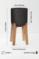 Charlie Black Washed Feet high Größe L [v=L|ø32|ö23|h51,5|t23]