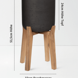 Charlie Black Washed Feet high Größe L [v=L|ø32|ö23|h51,5|t23]