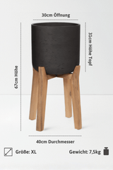 Charlie Black Washed Feet high Größe XL [v=XL|ø40|ö30|h67|t30]