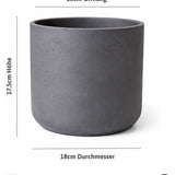 Charlie Black Washed Pflanzkübel Größe M [v=M|ø18|ö16|h17.5]