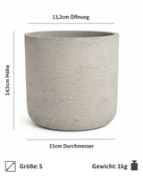 Charlie Grey Washed Pflanzkübel Größe S [v=S|ø15|ö13.2|h14.5]