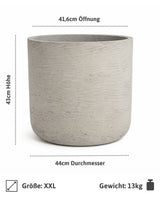 Charlie Grey Washed Pflanzkübel Größe XXL [v=XXL|ø44|ö41.6|h43]