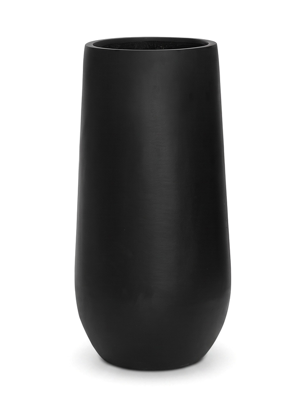 Pflanzkübel Nax Schwarz, Bodenvase aus Fiberstone