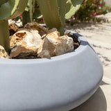 Pflanzschale Tara Grau aus Fiberstone – runde Schale Outdoor