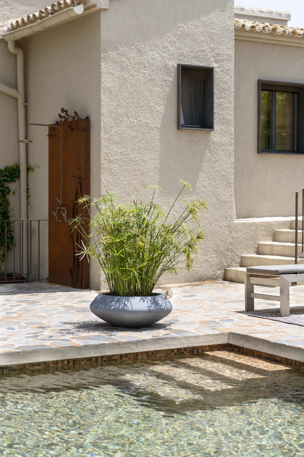 Pflanzschale Tara Grau aus robustem Fiberstone
