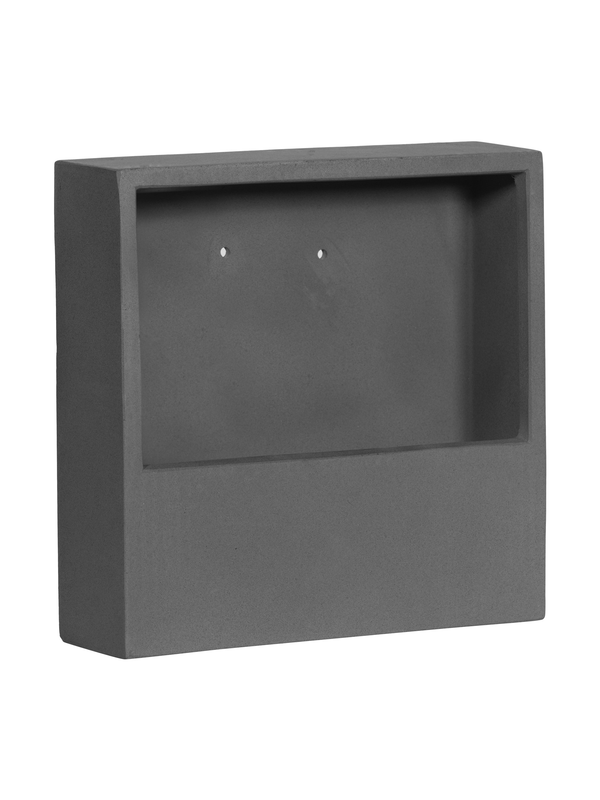 Eckige Wandpflanzschale Wally Jack Grau aus Fiberstone