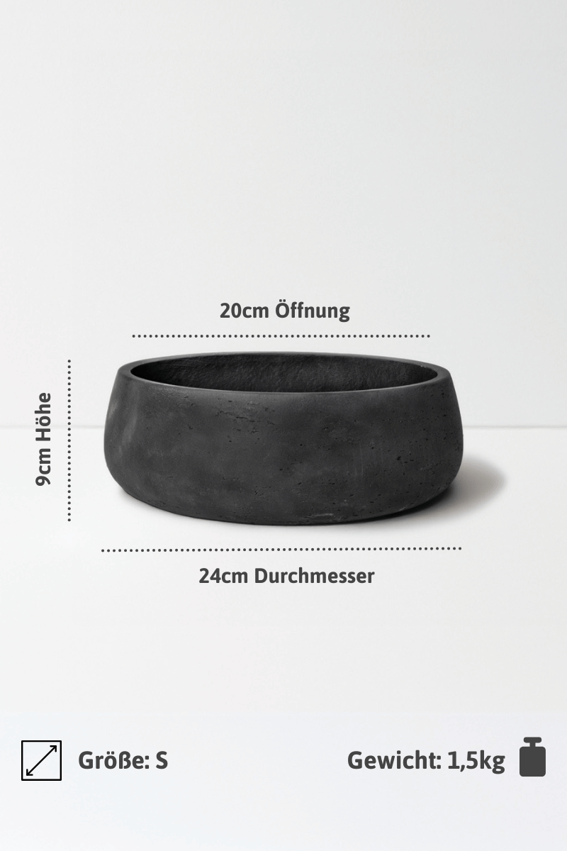 Pflanzschale Eileen Schwarz aus Ton - Ø 24-35 cm
