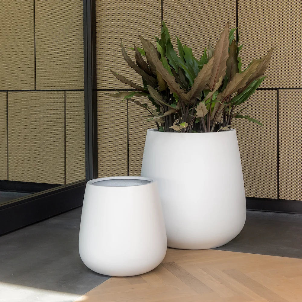 Fiberstone Pflanztopf Matt Weiß