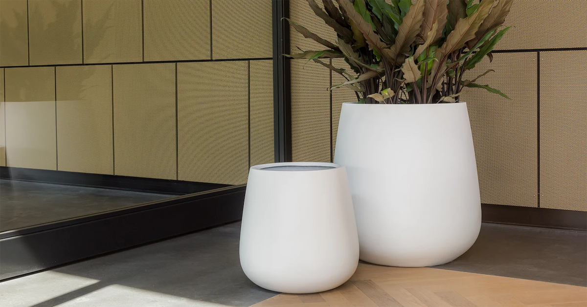 Fiberstone Pflanztopf Matt Weiß