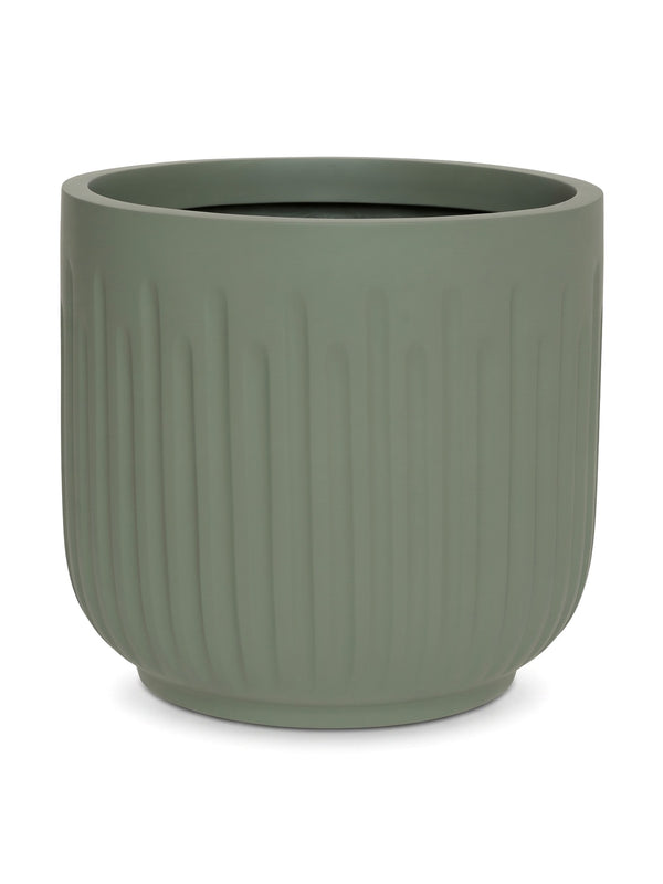 Blumentopf Arcus Salbeigrün aus Fiberglas