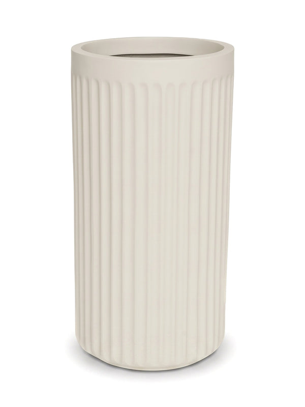 Blumentopf Turris Seidenweiß aus Fiberglas