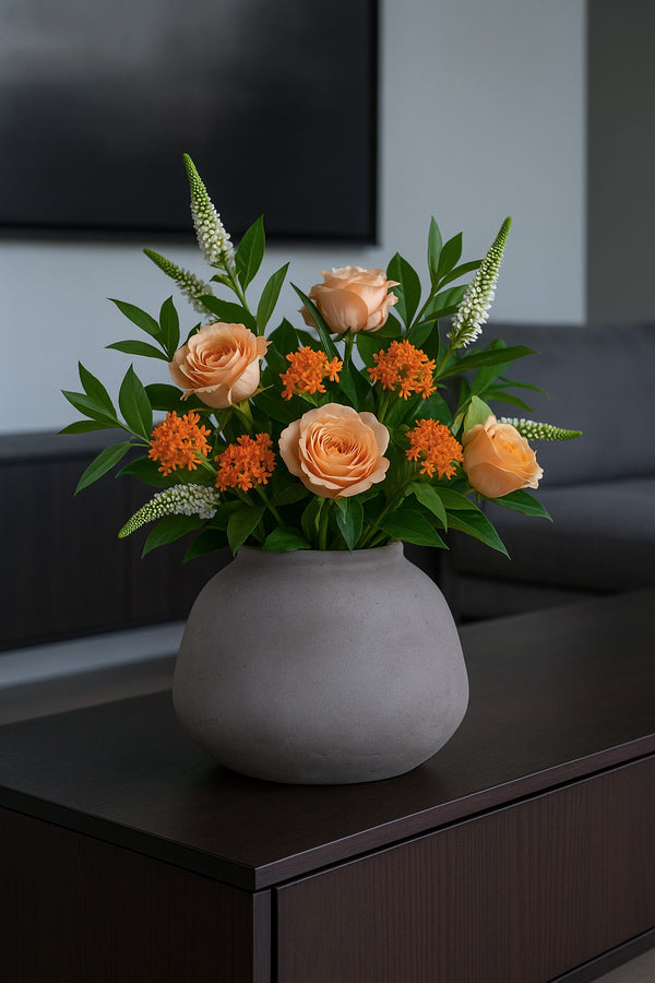 Vase Imara Mocha, wasserdicht aus glasfaserverstärktem Ton