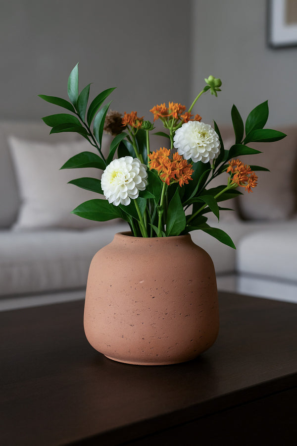 Vase Jabari Terrakotta, wasserdicht aus glasfaserverstärktem Ton