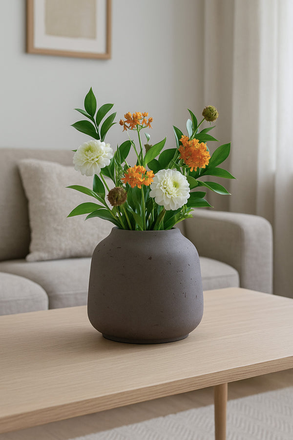 Vase Jabari Mocha, wasserdicht aus glasfaserverstärktem Ton