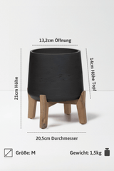 Patt Black Washed Feet Low Größe M [v=M|ø20.5|ö13.2|h21|t13]