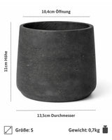 Patt Black Washed Größe S [v=S|ø13.5|ö10.4|h11]