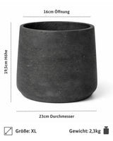 Patt Black Washed Größe XL [v=XL|ø23|ö19|h19.5]