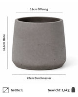 Patt Mocha Washed Pflanzkübel Blumentopf aus Fiberclay [v=l] 