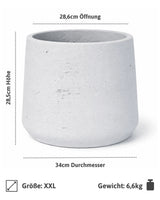 Patt White Washed Pflanzkübel Weiß aus Fiberclay Beton [v=xxl]