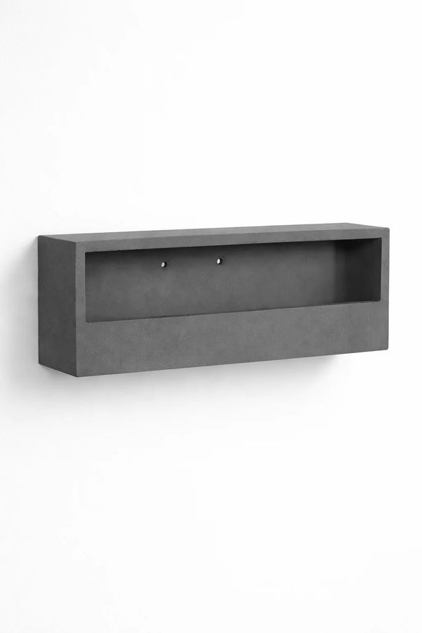 Längliche Wandpflanzschale Wally Balcony Grau aus Fiberstone