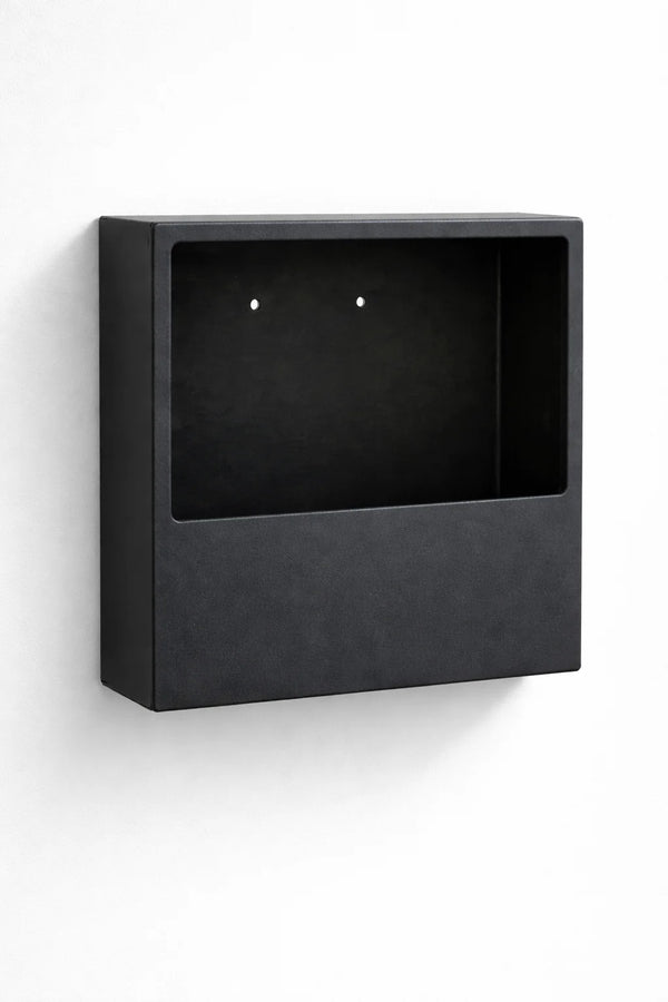 Eckige Wandpflanzschale Wally Jack Schwarz aus Fiberstone